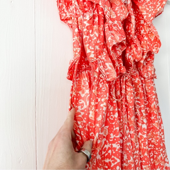 Ulla Johnson Freida Dress Printed Cotton Coral Batik Orange Size 2 - Picture 9 of 12